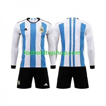 Argentina 3 Stars Børn Hjemme trøje World Cup 2022 L/S